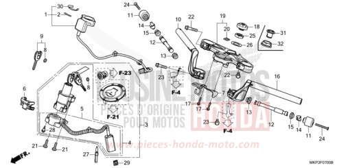 TUYAU DE GUIDON/PONT SUPERIEUR CBR500RAM de 2021